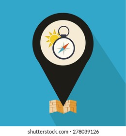 Tourism app illustration over blue color background