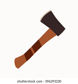 Tourism axe icon. Isolated camp axe vector. Travel equipment tourism axe illustration for explore camping design