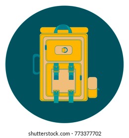 Tourism backpack icon. Isolated backpack vector. Travel equipment tourism backpack illustration for explore camping design