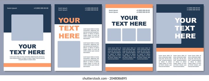 Tourism brochure template. Effect on decision making. Flyer, booklet, leaflet print, cover design with copy space. Your text here. Vector layouts for magazines, annual reports, advertising posters