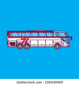 TOURISM BUS IN BLUE BACKGROUND