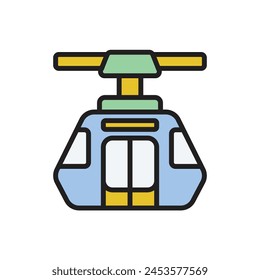 Tourism Cableway Icon Vector Illustration