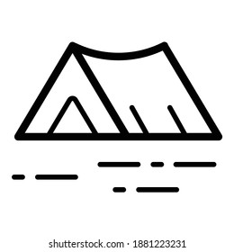 Tourism Camp Tent Flat Icon Isolated On White Background