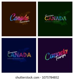 Tourism Canada typography Logo Background set