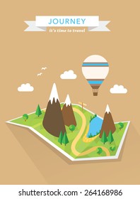 Tourism concept polygonal vector map