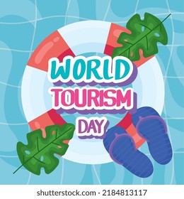 tourism day lettering with float