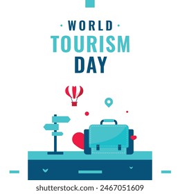 Ilustración de diseño de Vector del día del turismo