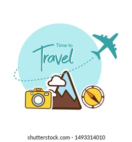 
Tourism Day vector and symbol world camera and mountain