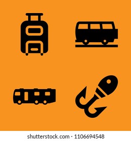 tourism, design, trip and train icons set. Vector illustration for web and design