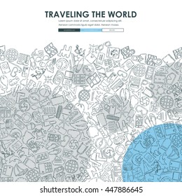 tourism Doodle Website Template Design