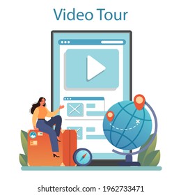 Tourism expert online service or platform. Travel agent selling tour,