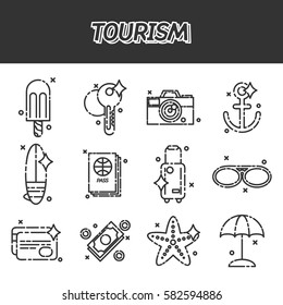 Tourism flat icons set