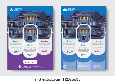 Tourism Flyer poster pamphlet brochure cover design layout background, two colors scheme, vector template in A4 size - Vector - Vector
