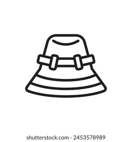 Tourism Hat Outline Icon Vector Illustration