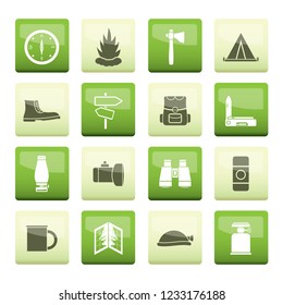 Tourism and Holiday icons over color background -  Vector Icon Set 