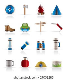 Tourism and Holiday Vector Icon Set