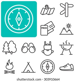 Tourism icon set