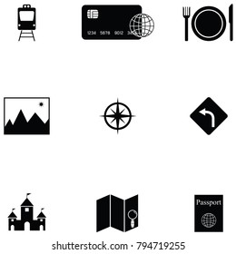 tourism icon set