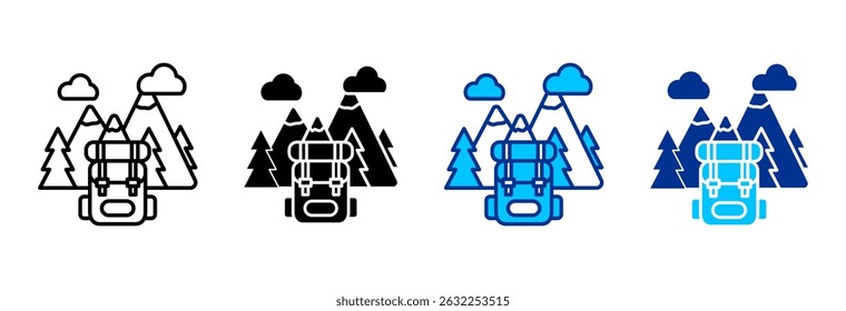 Tourism Icon Set Multiple Style Vector Illustration