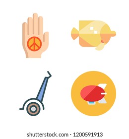 tourism icon set. vector set about beach, zeppelin, palm and segway icons set.