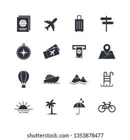 tourism icon set vector eps 10