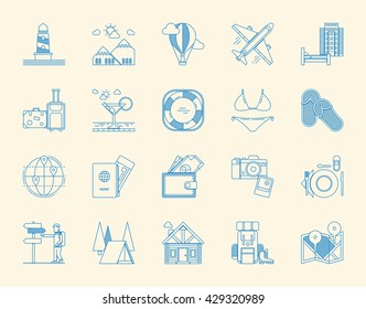 tourism icon set, vector icons