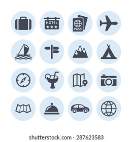 Tourism icon set for web