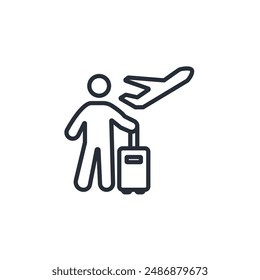 tourism icon. vector.Editable stroke.linear style sign for use web design,logo.Symbol illustration.