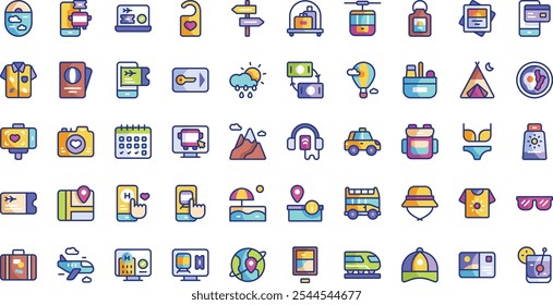 Tourism icons High-Quality Vector Icons Collection with Editable Stroke. Ideal for Professional and Creative Projects.