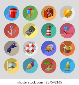 Tourism icons set