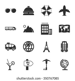 Tourism icons set. 