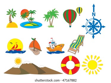 Tourism icons. Vector illustration