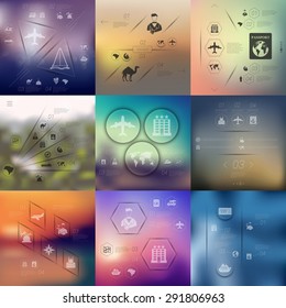 tourism infographic with unfocused background