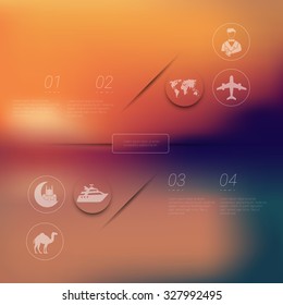 tourism infographic with unfocused background