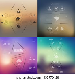 tourism infographic with unfocused background