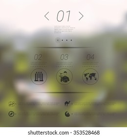 tourism infographic with unfocused background