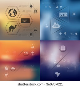 tourism infographic with unfocused background