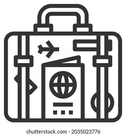 TOURISM LINE ICON LOGO VECTOR 
