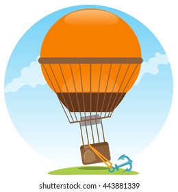 Tourism logo. Hiking, climbing, traveling color illustration.
