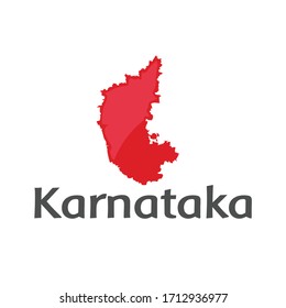 Tourism Logo initiative for Karnataka city, India. Not Official Logo. Map of State. Vector Illustration.