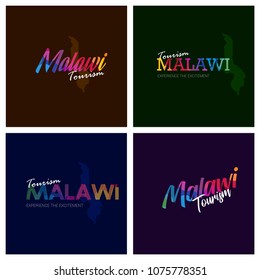 Tourism Malawi typography Logo Background set