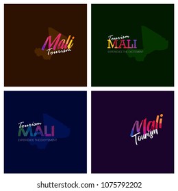 Tourism Mali typography Logo Background set