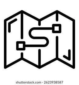 Tourism map icon. Outline tourism map vector icon for web design isolated on white background