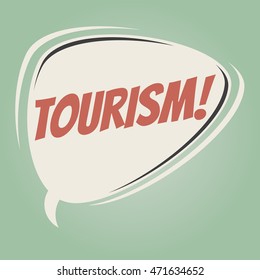 tourism retro speech balloon