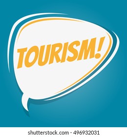 tourism retro speech balloon