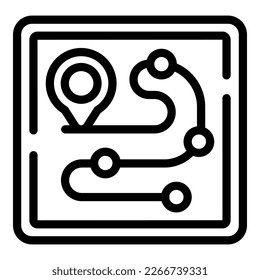 Vector de contorno de icono de ruta de turismo. Cultura de viajes. Personas de Internet