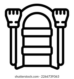 Tourism rubber boat icon outline vector. World travel. Internet culture