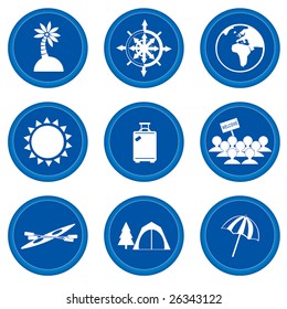 Tourism. Set of buttons for web design.