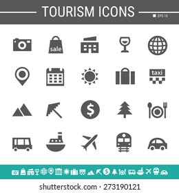 Tourism simple black icons
