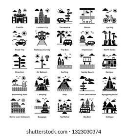 Tourism Solid Icons Set